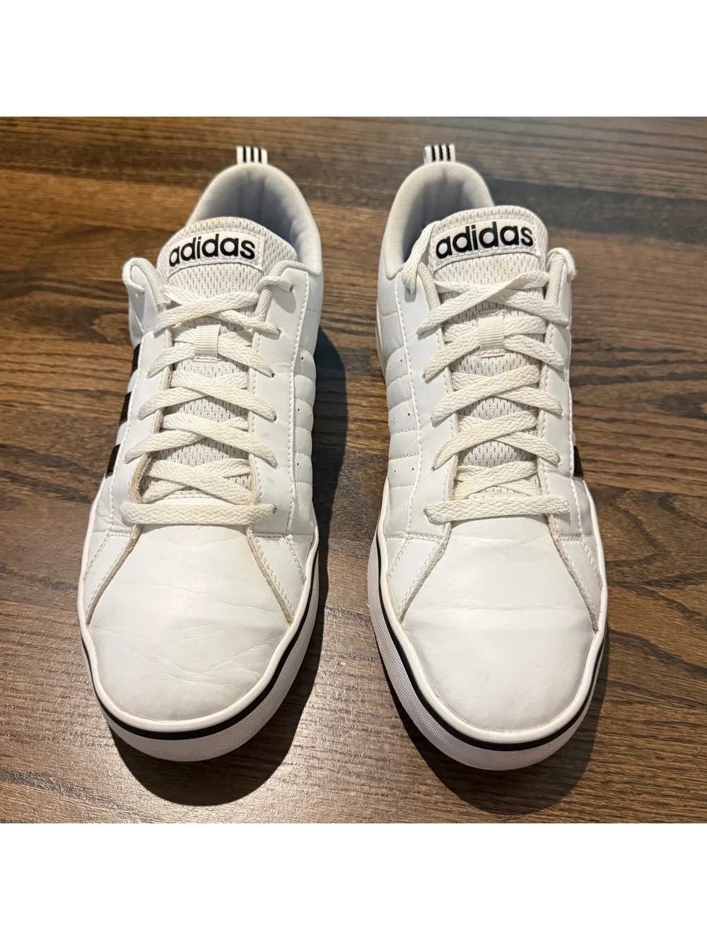 adidas Men's White/Black VS Pace Leather Trainers US Size 11